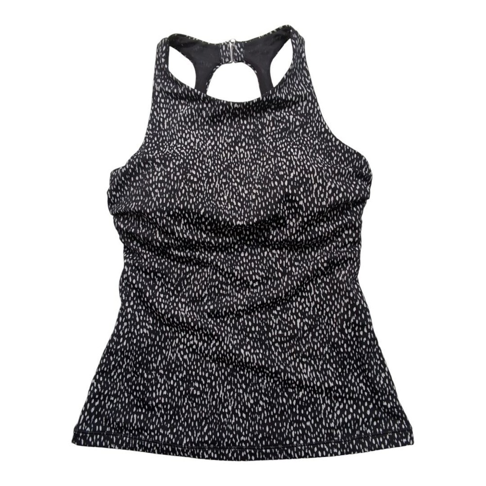 Athleta Maldives Tankini Top NEW 32B/C Size XS Black High Neck Abstract Modest